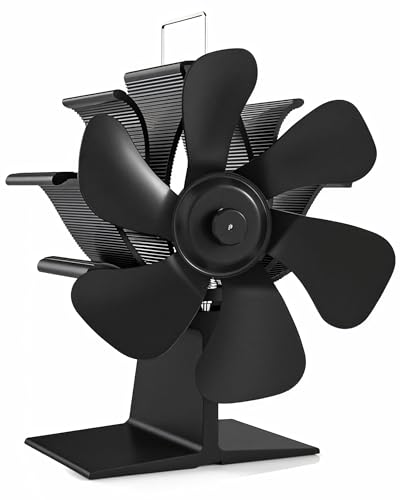 Signstek - Wood Stove Fan, Signstek 6-Blade Heat Powered Fireplace Fan for Wood/Log Burner/Fireplace Circulating Warm Air (Heating-Stove Fan)