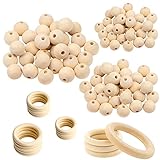Material:Las cuentas de madera y anillas madera de madera están hechos de madera, que es ligera y resistente.
