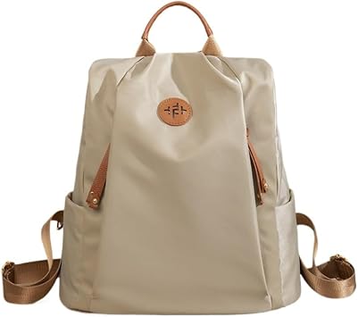 Womens Backpack Handbag Nylon Anti-theft Waterproof Small Shoulder Bag Fashionable Campus Style Shoulder Bag apricot
