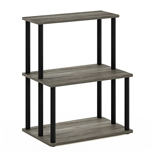 Furinno Turn-N-Tube 3-Tier Toolless Multipurpose Printer Stand Display Storage Shelf, French Oak Grey/Black by Furinno - Image 3