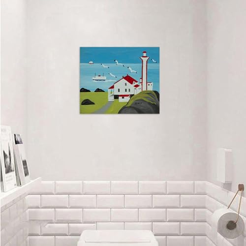 Tableau sur Toile Phare Maud Lewis Haute Définition Impression - 5
