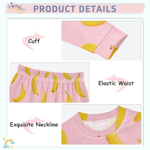 2 Piece Pajama Sets Soft Cotton Long Sleeves Top and Pants Cute Sleepwear Lounge Pjs for 18M-8Y4