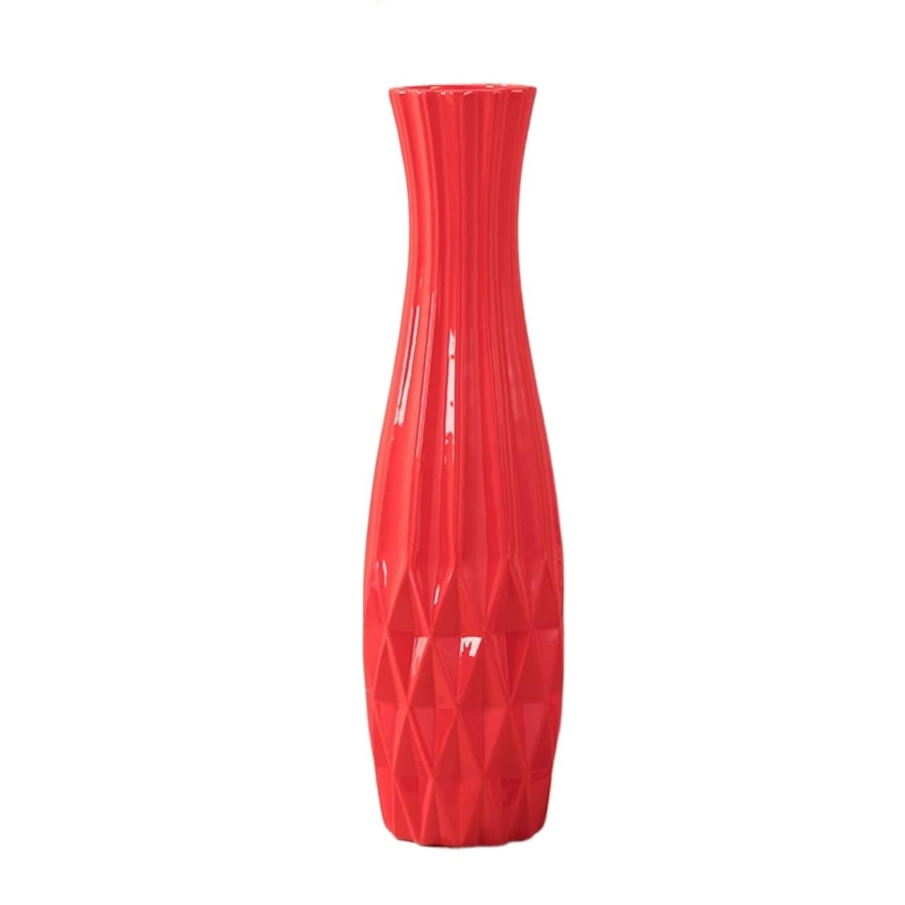 SnamicE Ceramic Vase,Decorative Large Vases,floor vases,Vases Red Ceramic Flower Vase, Large Floor vase, for Modern Rustic Home Decor Vase, for Friends and Family, Chr,Red-17x61cm