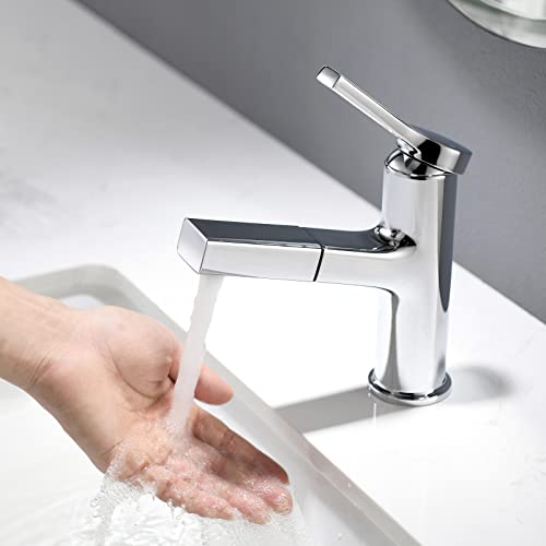 Mitigeur Robinet d'évier rétractable au design moderne pour vasque