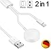 Produktbild Apple Watch Ladegerät, 2 in 1 Magnetisches Ladekabel für Apple Watch/iWatch,Wireless Apple Watch Charging Cable Kompatibel für iWatch Series 5/4/3/2/1 Phone 11/11P/XR/XS/X/8/7/6/Pad Air/Mini