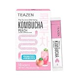 Teazen Kombucha Tea, Zero Sugar, Sparkling Fermented Powdered Mix Beverage from Korea, Live Probioti