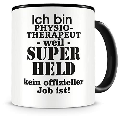 Samunshi® Physiotherapeut Tasse mit Spruch Geschenk für Physiotherapeut Mann Frau Kaffeetasse groß Lustige Tassen zum Geburtstag schwarz 300ml