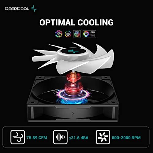DeepCool GAMMAXX AG400 BK ARGB CPU Air Cooler ALL-BLACK 5V-3Pin Sync 220w TDP 6mm x 4 Copper Heat Pipes with 120mm Fan PWM 2000RPM 75.89CFM for Intel LGA 1700/1200/1151/1150/1155 AMD AM5/AM4