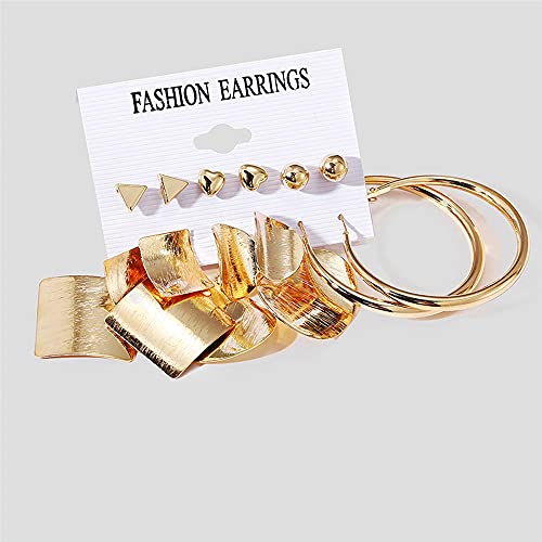 Image of Shining Diva Fashion Stylish Combo Design 6 Pairs Metal Earrings for Women and Girls (F12787er)