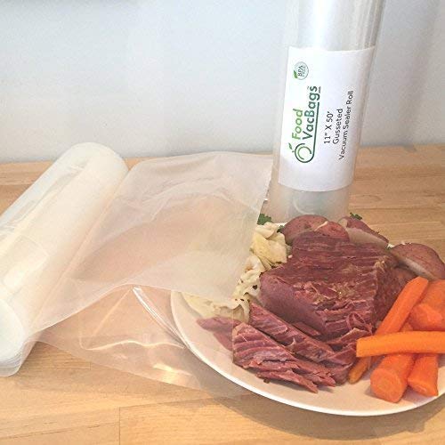 Foodvacbags Expandable Vacuum Sealer Bags 11-Inches By 50-Feet Heat Seal Rolls Commercial Grade For Large Roasts, Casseroles, Game Compatible With Foodsaver (1 Roll) #TOP4