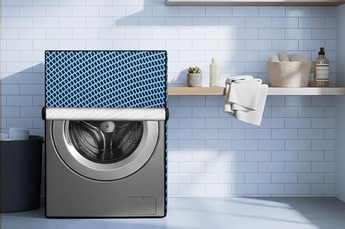 Image of Stylista Washing Machine Cover Compatible for IFB 6.5 Kg Fully-Automatic Front Loading Elena ZX Argyle Pattern Blue