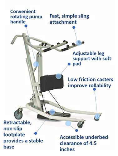 Invacare Get-U-Up Hydraulic Stand-Up Patient Lift, 350 lb. Weight Capacity, GHS350