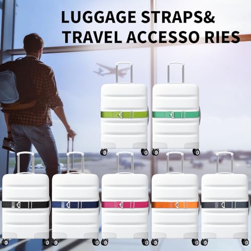 TOOVREN 2-in-1 Travel Belt for Luggage Straps Add a Bag Bungees Suitcase Luggage Strap Over Handle Suitcases Belt for Carry On Bag Adjustable Backpack Attachment Airport Travel Accessories Rose - Thumbnail 7