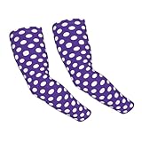 GVYGVY Cooling Arm Sleeves for Men Women Uv Protection - Breathable Plum Polka Dot Print Gardening Compression Tattoo Sleeves to Cover Arms for Women Men with Thumb Hole