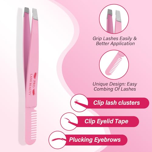 Pro Pinça de cílios aplicadora de cílios para aglomerados de cílios 3 em 1 faça você mesmo kit de pi