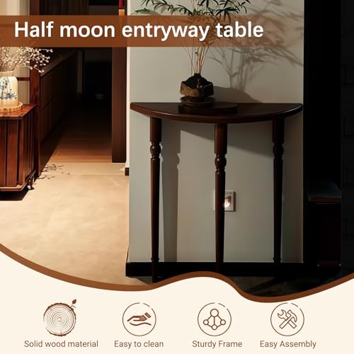 Mesa consola madera maciza vintage recibidor pasillo estrecho 6