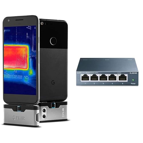 FLIR ONE Gen 3 - Android (USB-C) - Thermal Camera for Smart Phones - with MSX Image Enhancement Technology & TP-Link TL-SG105 5-Ports Gigabit Netzwerk Switch (bis 2000 MBit/s im Vollduplexmodus