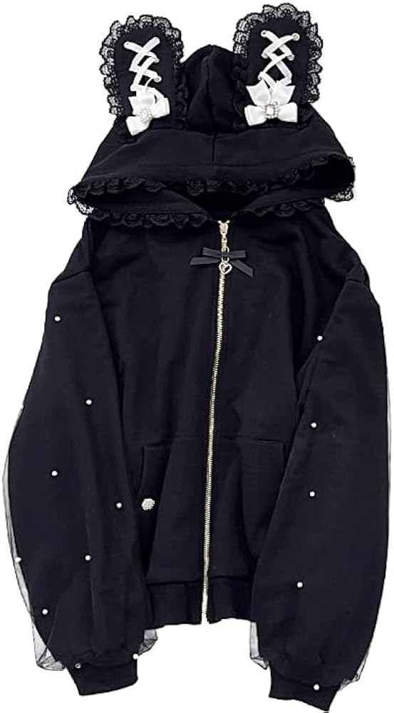 Amazon.co.jp: [Dokuichigo] うさ耳パーカー 地雷系 ロリータ
