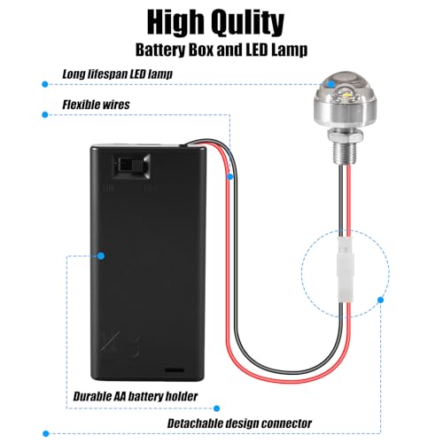 Joycabin Miniatur LED Leuchten für Puppenhäuser, Mini Doppelte Lichter mit AA-Batteriehalter,Puppenhaus Miniatur Zubehör, LED Lichter für Vitrinen Mikrohaus Spielzeughaus Dekoration (Warmweiß)