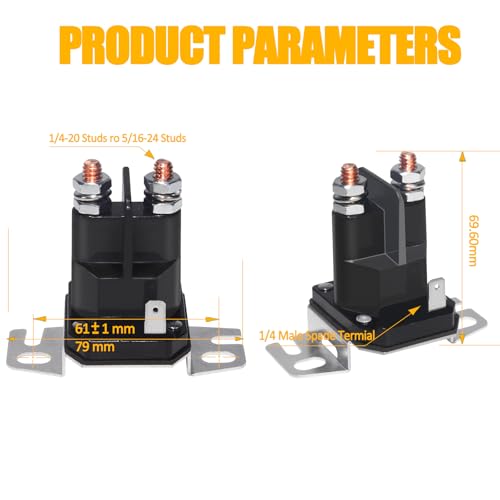 Genuine OEM Replacement Starter Solenoid 3 Terminal for B&S 691656 555375GS 790951 691656 Trom-Betta 812-1201-211-05 812-1201-211-06 for Riding Lawn Mower