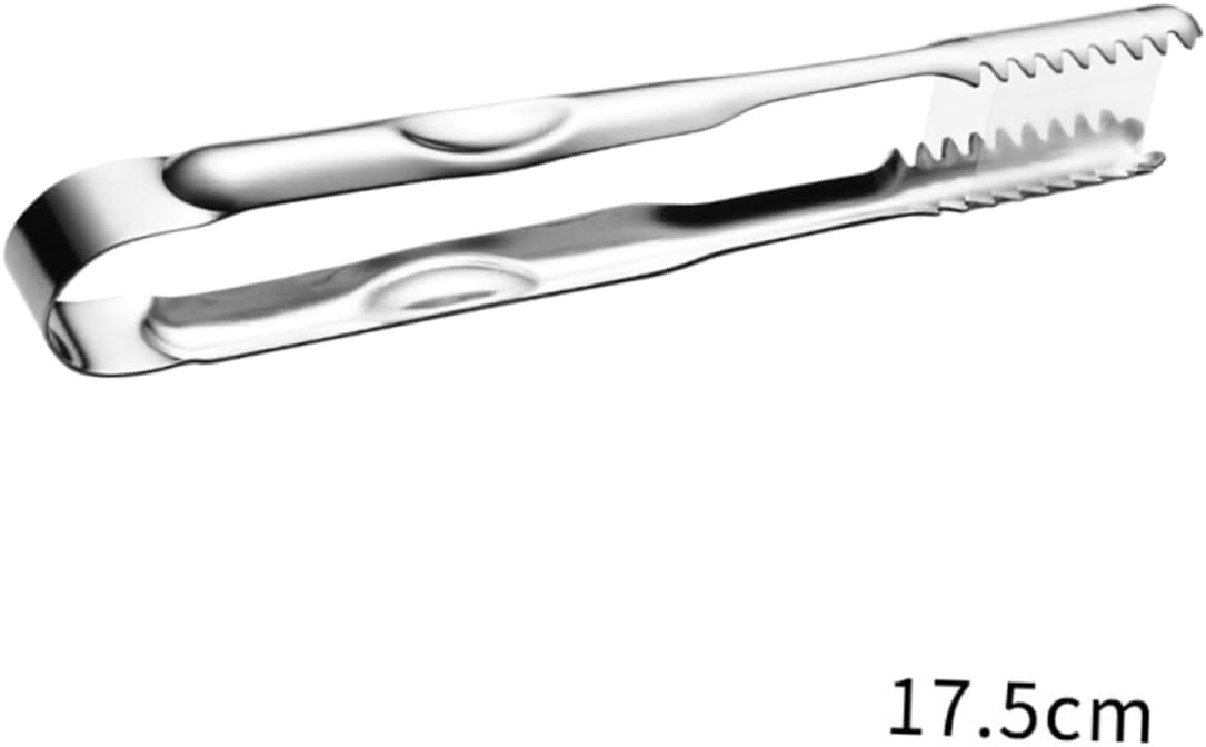 PRETYZOOM 3pcs Stainless Steel Ice Tongs Thick Teeth Sugar Cube Tongs Multi-use Kitchen Gadgets for Cafe Bar