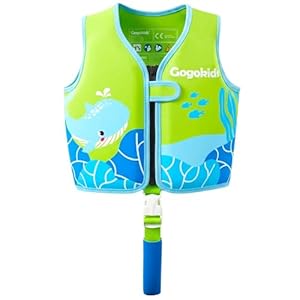 Gogokids Kinder Schwimmweste 15-30kg, Schwimmen Lernen Float Bademode für Kleinkind, Baby Ultra-weiche Schwimmkraft Neopren Jacke mit Verstellbarem Zwischengurt für Schwimmen, Pool & Strand, 1-8 Jahre