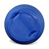 plasteo® 2 Stück: 60 L Weithalsfass mit Spannverschluss | 100% Lebensmittelecht | Universalfass | Futtertonne | Regen Maische Tierfutter Trinkwasser Camping Lagerfass | Stapelbar | Blau
