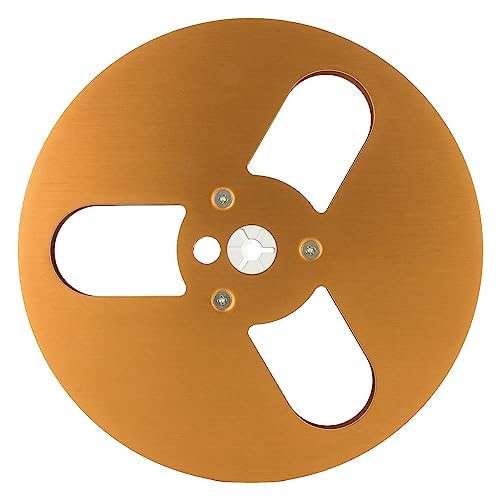 1/4 7 I Leere Tonbandspule – Offene Tonbandspule aus Aluminium für Aufnahmen, 3-Loch-Windung, für NAB, Leere Tonbandspule für Projekte (GOLD)