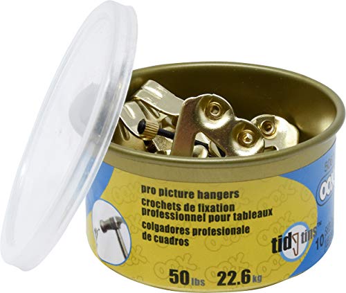 Ook 50674 Professional Picture Hangers, Reusable Art Hooks, Padded, Brass, 50Lbs (10 Set) Gold #TOP4
