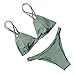 RUUHEE Women Bikini Two Piece Sexy Solid Color Brazilian Top Bottom (S(US Size 2-4), Army Green)