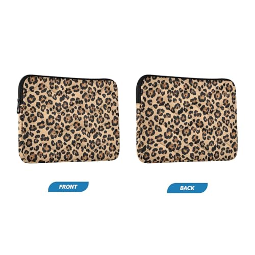 Funda para portátil 14 pulgadas leopardo marrón con cremallera miniatura 2