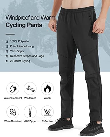 INBIKE Winter Fleece Pants Men, Windproof and Warm, for Cycling Running Hiking and Other Outdoor Activities - Image 2