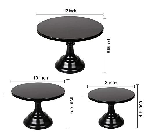 3 Pieces Cake Stand Set Black Metal Cupcake Holder Dessert Display Plate Decor Serving Platter For Baby Shower Wedding Birthday Parties Celebration #TOP3