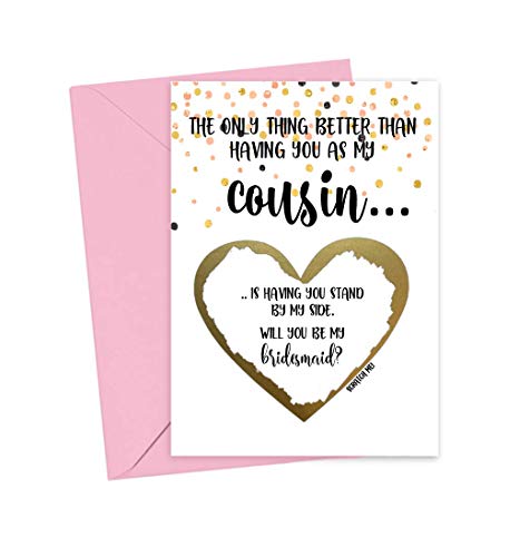 Will You Be My Bridesmaid Card for Cousin, Best Friend, Bridal Party Proposal Card from Bride and Groom (Cousin Bridesmaid2)