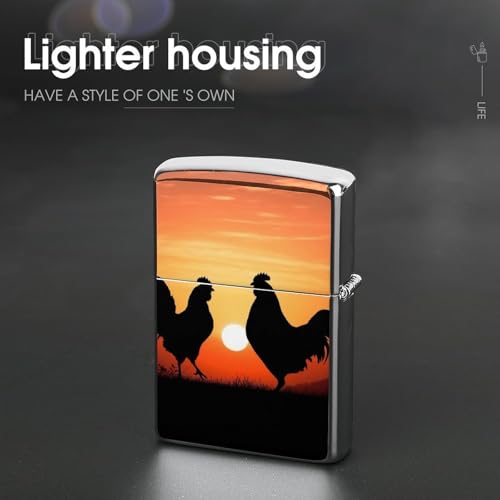 Funda para Encendedor Animal Gallinas, Metal miniatura 4