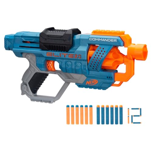 Image of Nerf Elite 2.0 Commander Rd-6 Blaster, 12 Darts, 6-Dart Rotating Drum, Best Toys Gift for Kids, Teens & Adults, Christmas, Xmas, Multicolor, Medium