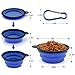 Faltbarer Hundenapf, Tragbarer Wassernapf mit Karabiner für Hunde, Katzen und Haustiere (S 350ml, Blau)