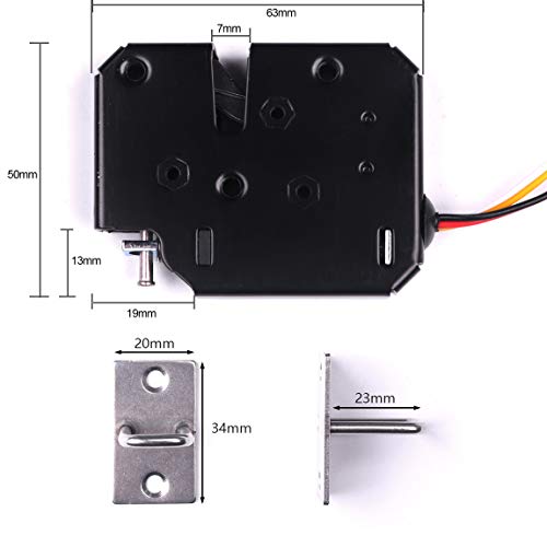 ATOPLEE Electronic Lock, 1pcs DC 12V 2A Carbon Steel Solenoid Cabinet Spring Lock for Drawer Locker (63X50X13mm) by ATOPLEE - Image 2