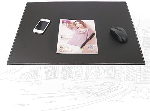 Miniatura 4 de KINGFOM Tapete de escritorio ultra suave con escritorio de piel sintética para oficina, clip, tablero de dibujo y escritura (negro-A110)