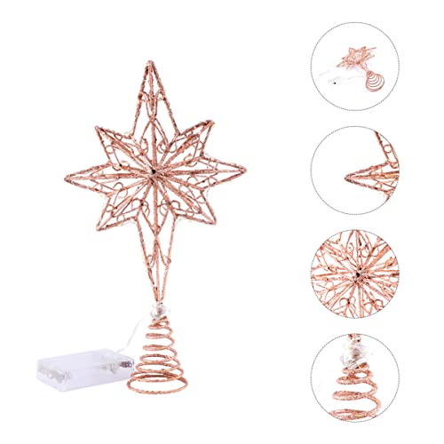 KESYOO enfeites de árvore de Natal com luzes de estrela de LED, enfeites de árvore com glitter, deco