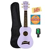 Kala MK-SD-PL Makala Dolphin Soprano Ukulele - Purple Bundle with Gig Bag, Tuner, Austin Bazaar Instructional DVD, and Polishing Cloth