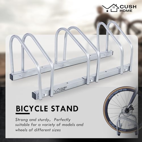CCLIFE Fahrradständer Boden für 3 Fahrräder mit Reifenbreiten bis 65 mm Eisen Fahrradhalter 71 x 32 x 26 cm