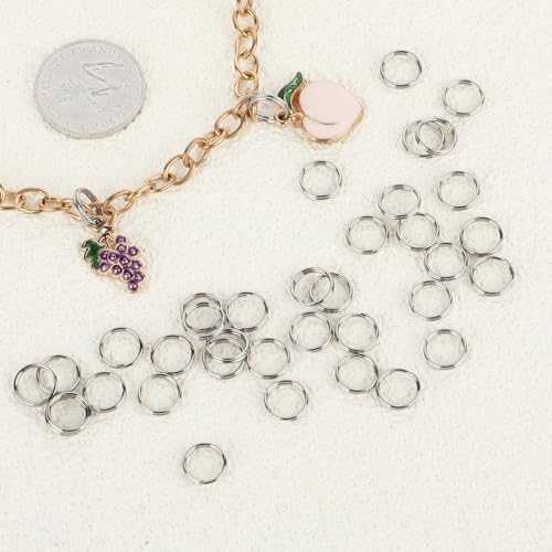 Miniatura 4 de Aeaocvo 100 Llaveros, 8 Mm, Pequeño Llavero, Acero Inoxidable, Anillos De Salto, Anillos De Salto De Plata Para Joyas, Collares, Pulseras, Adornos Diy