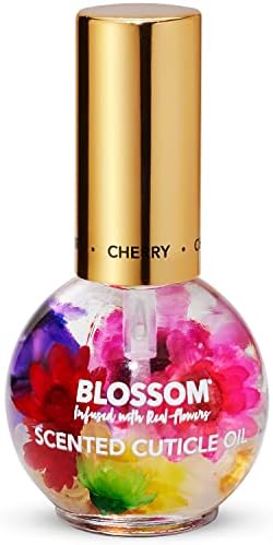 Blossom Hydrating, Moisturizing, Strengthening, Scented Cuticle Oil, Infused with Real Flowers, Made in USA, 0.42 fl. oz, Cherry