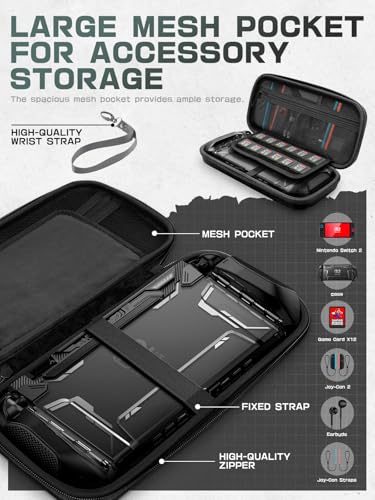 mumba carrying case for nintendo switch 2 2025 plus version portable protective travel carry handbag pouch for bladetitan case large capacity black