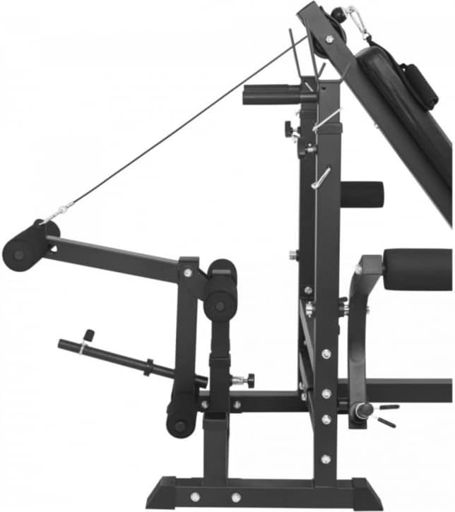 GORILLA SPORTS® Weight Bench - Adjustable, with Barbell Rack, Preacher Curl, Butterfly, Leg Extension, Max. Load 280kg, Black/White - Sit Up Bench, Workout Bench, Multi Gym, Weight Lifting
