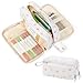 BuyCard Large Capacity Cute Pencil Case, Aesthetic Pen Pouch, White with Pink Bow Pattern Pencil Bag, Kawaii Stationery Storage and Organizer, Supplies for Teen and Adult Girls