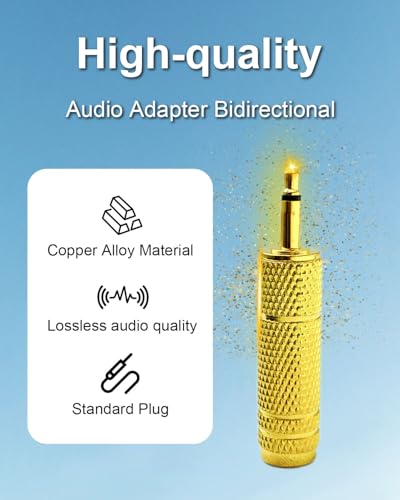 Adaptador SEYUGOPTI 3.5mm a 1/4'' Oro Pack 4 miniatura 6