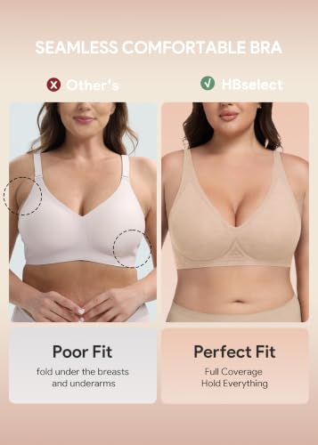 HBselect Deep V Bras for Women No Underwire Push Up Comfort Lace Jelly Bra | Wireless Supportive T-Shirt Bralettes Plunge Seamless Comfort Bra Semi-Fixed Padded Everyday Bra, Adjustable Straps Bras — view 6
