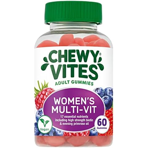 Chewy Vites Women | Multivitamin 60 Gummy Vitamins | 17 Essential Nutrients Especially for Women |Including High Strength Biotin & Evening Primrose Oil| Real Fruit Juice | Vegan | 2-a-Day Cover